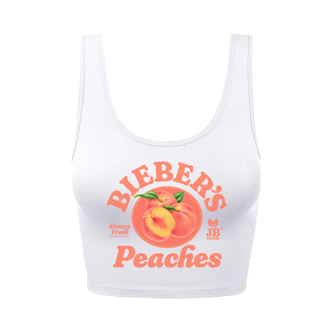justin bieber - Peaches White Crop Tank Bralette