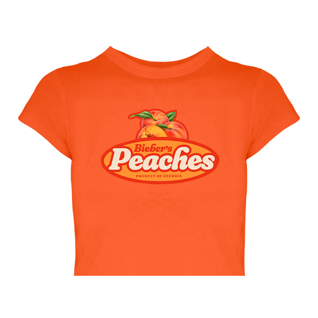 justin bieber - Peaches Orange Crop T-Shirt